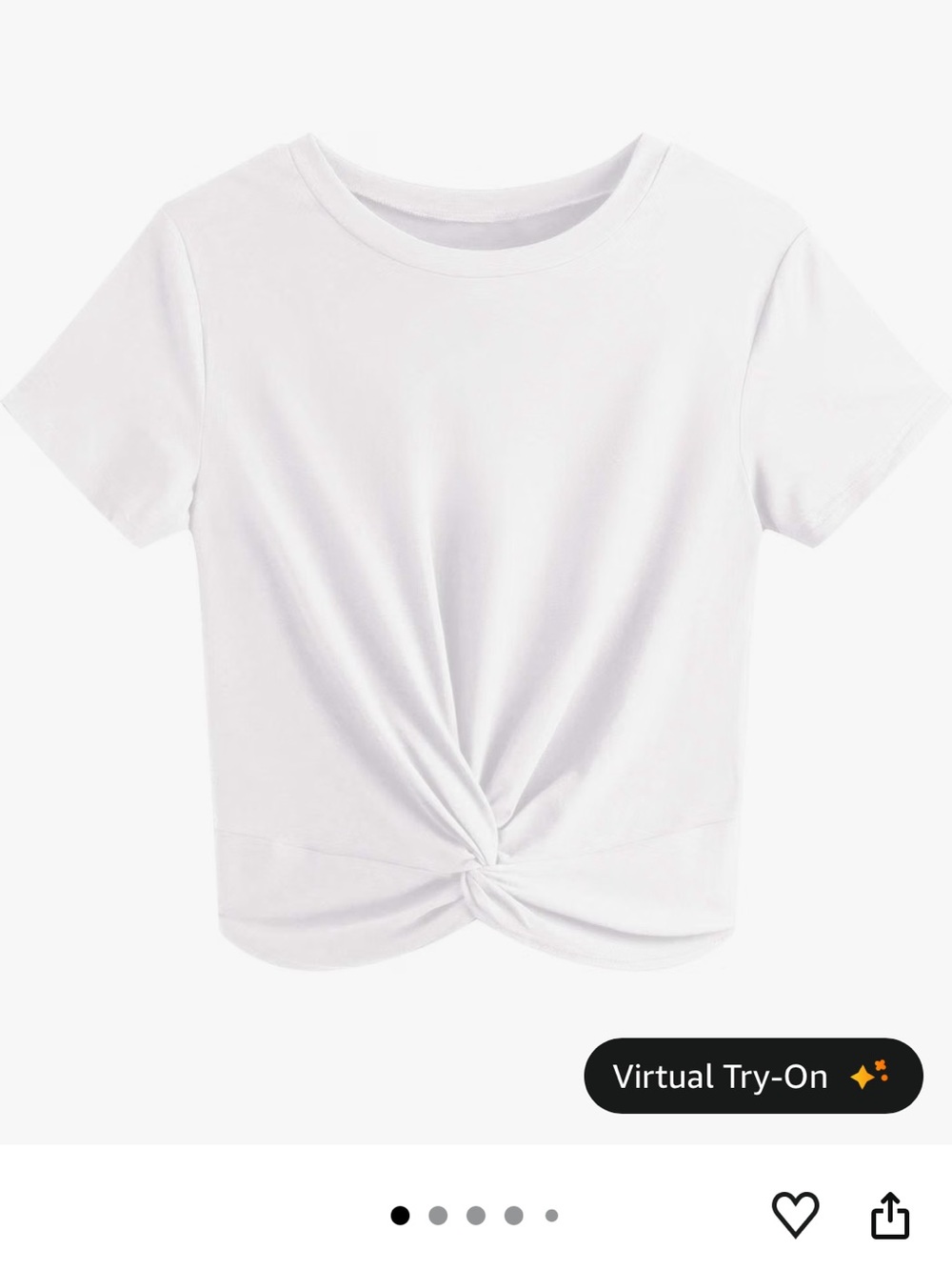 Twist-Knot Short Sleeve Tee - White
